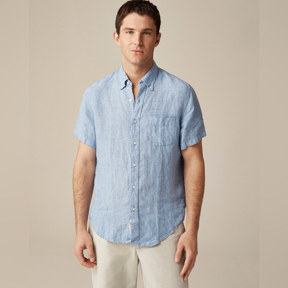 J. Crew Short-sleeve Baird McNutt Irish linen shirt